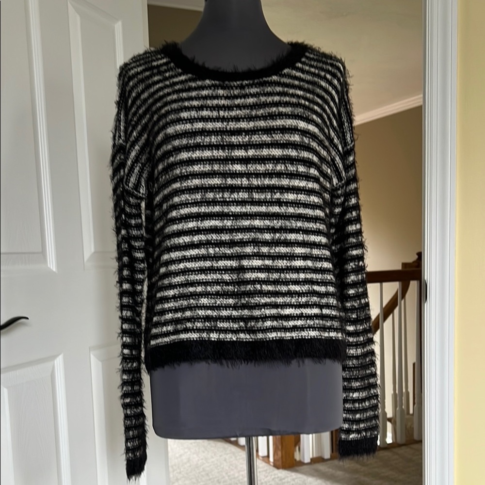 Striped Black and White Women's Sweater